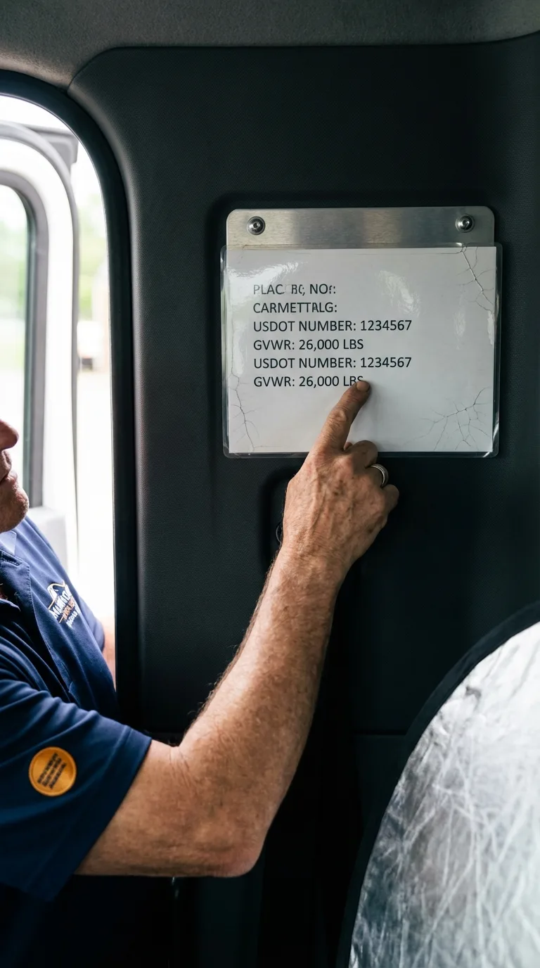 USDOT licensing placard verification in Peabody